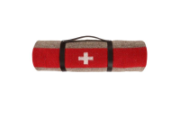 Armeedecke gerollt mit Ledergurt